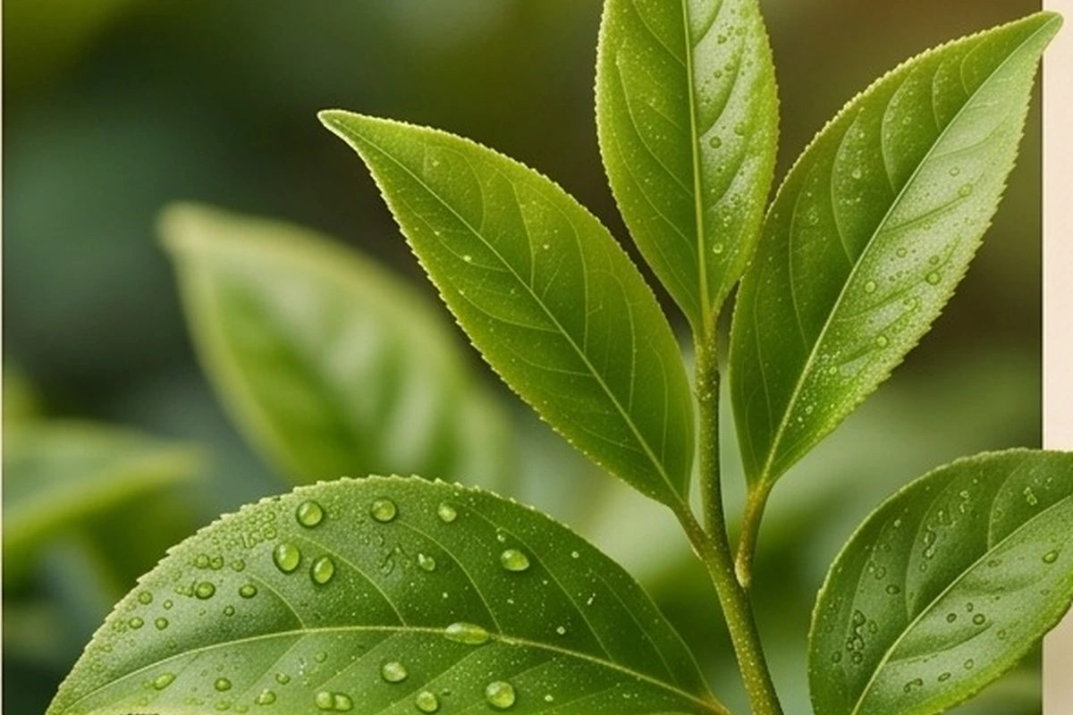 Green tea leaves
